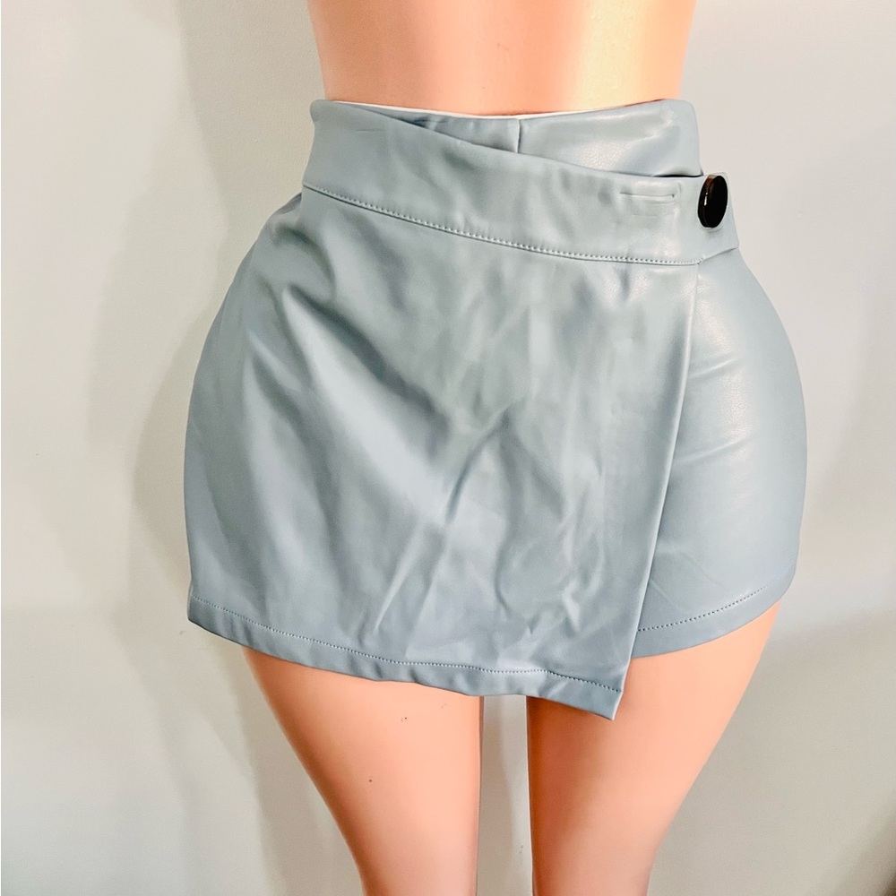 Blue Wrap Mini Skirt for Casual Days